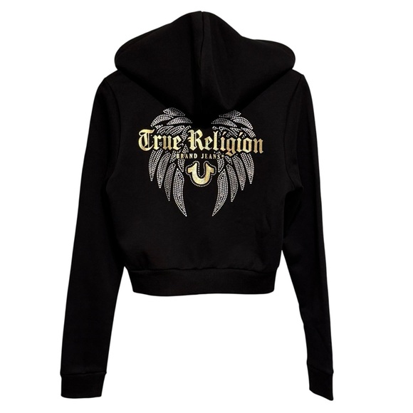 True Religion Tops - 🔵🔥 True Religion Wings Zip-Up Hoodie Black Medium New